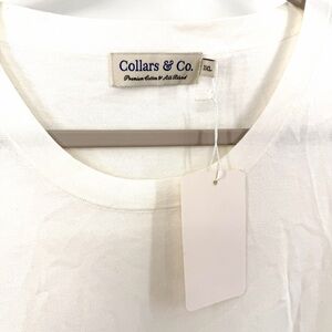 Collars & Co Luxury Touch Cotton Silk Tee in off white Size 3XL